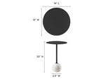 EEI-6606-WHI-BLK Aliza Round White Marble Side Table By Modway