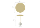 EEI-6606-WHI-BRA Aliza Round White Marble Side Table By Modway
