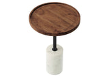 EEI-6607-WHI-LOC Amina Round Acacia Wood Side Table By Modway