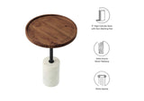 EEI-6607-WHI-LOC Amina Round Acacia Wood Side Table By Modway