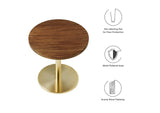 EEI-6610-BRA-LOC Viva Round Acacia Wood Side Table By Modway
