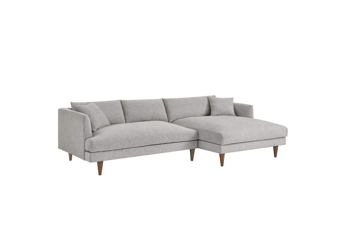 EEI-6612-HLG Zoya Right-Facing Down Filled Overstuffed Sectional Sofa By Modway