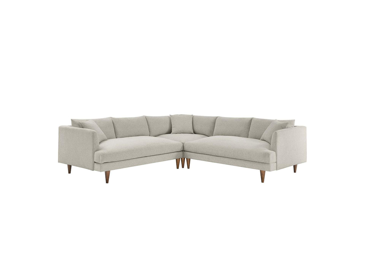 EEI-6613-HEI Zoya 3 Piece Down Filled Overstuffed Sectional Sofa By Modway