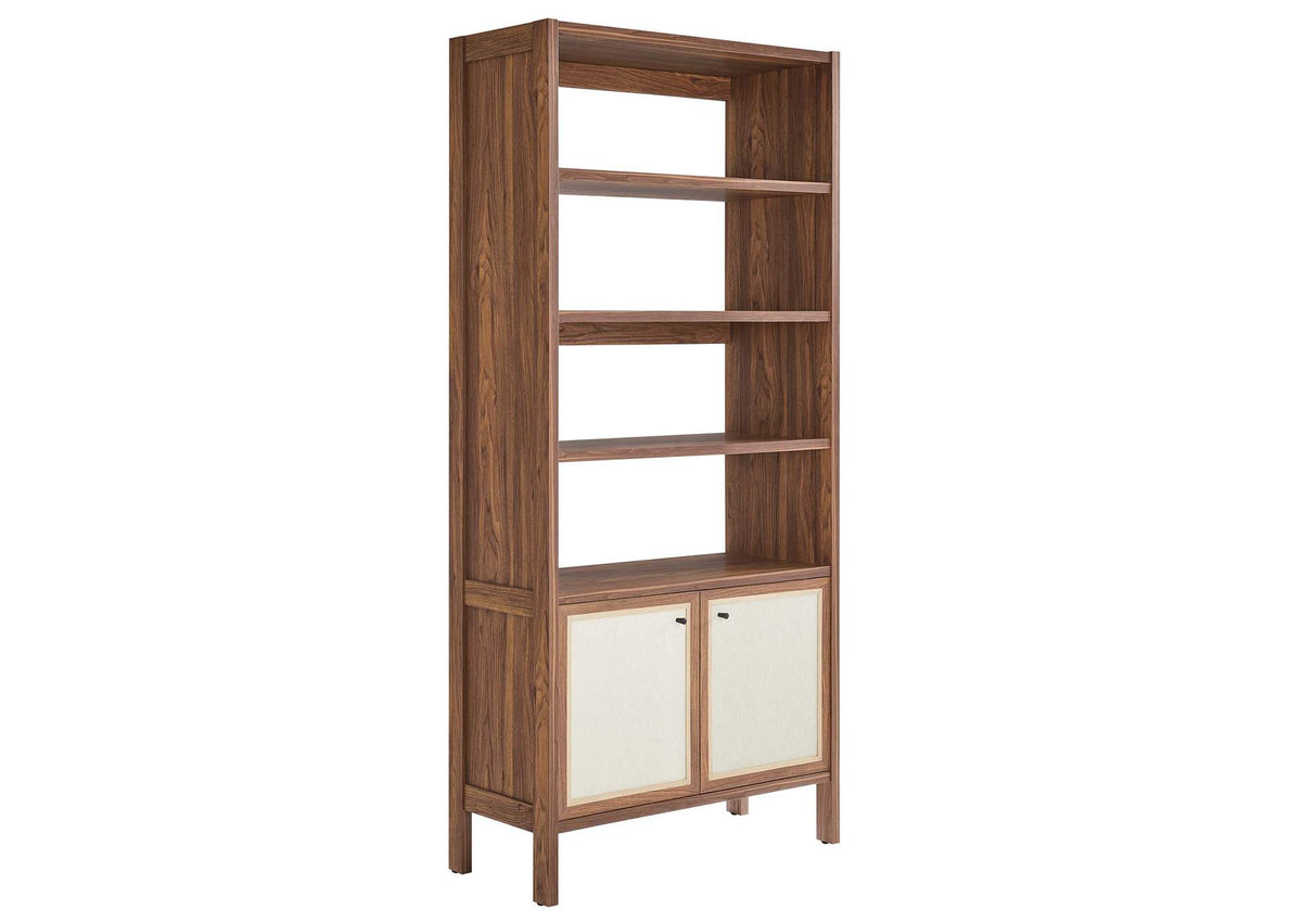 EEI-6619-WAL Capri 4-Shelf Wood Grain Bookcase By Modway