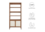 EEI-6619-WAL Capri 4-Shelf Wood Grain Bookcase By Modway