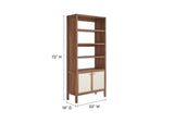 EEI-6619-WAL Capri 4-Shelf Wood Grain Bookcase By Modway
