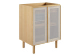 EEI-6621-OAK Calla 24" Perforated Metal Bathroom Vanity Cabinet - Sink Basin Not Included - By Modway