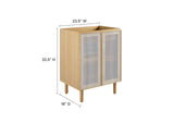 EEI-6621-OAK Calla 24" Perforated Metal Bathroom Vanity Cabinet - Sink Basin Not Included - By Modway