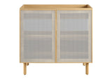 EEI-6622-OAK Calla 36" Perforated Metal Bathroom Vanity Cabinet - Sink Basin Not Included - By Modway