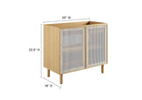EEI-6622-OAK Calla 36" Perforated Metal Bathroom Vanity Cabinet - Sink Basin Not Included - By Modway