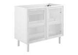 EEI-6622-WHI Calla 36" Perforated Metal Bathroom Vanity Cabinet - Sink Basin Not Included - By Modway