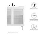 EEI-6622-WHI Calla 36" Perforated Metal Bathroom Vanity Cabinet - Sink Basin Not Included - By Modway