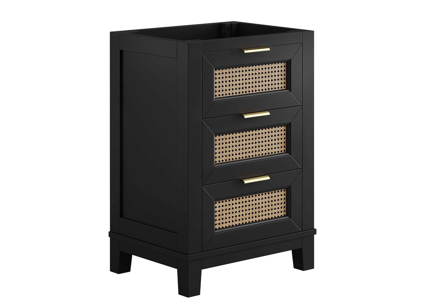 EEI-6625-BLK Dixie 24" Solid Wood Bathroom Vanity Cabinet - Sink Basin Not Included - By Modway