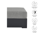 EEI-6627-GRY-GRY Tahoe Outdoor Patio Powder-Coated Aluminum Ottoman By Modway
