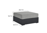 EEI-6627-GRY-GRY Tahoe Outdoor Patio Powder-Coated Aluminum Ottoman By Modway