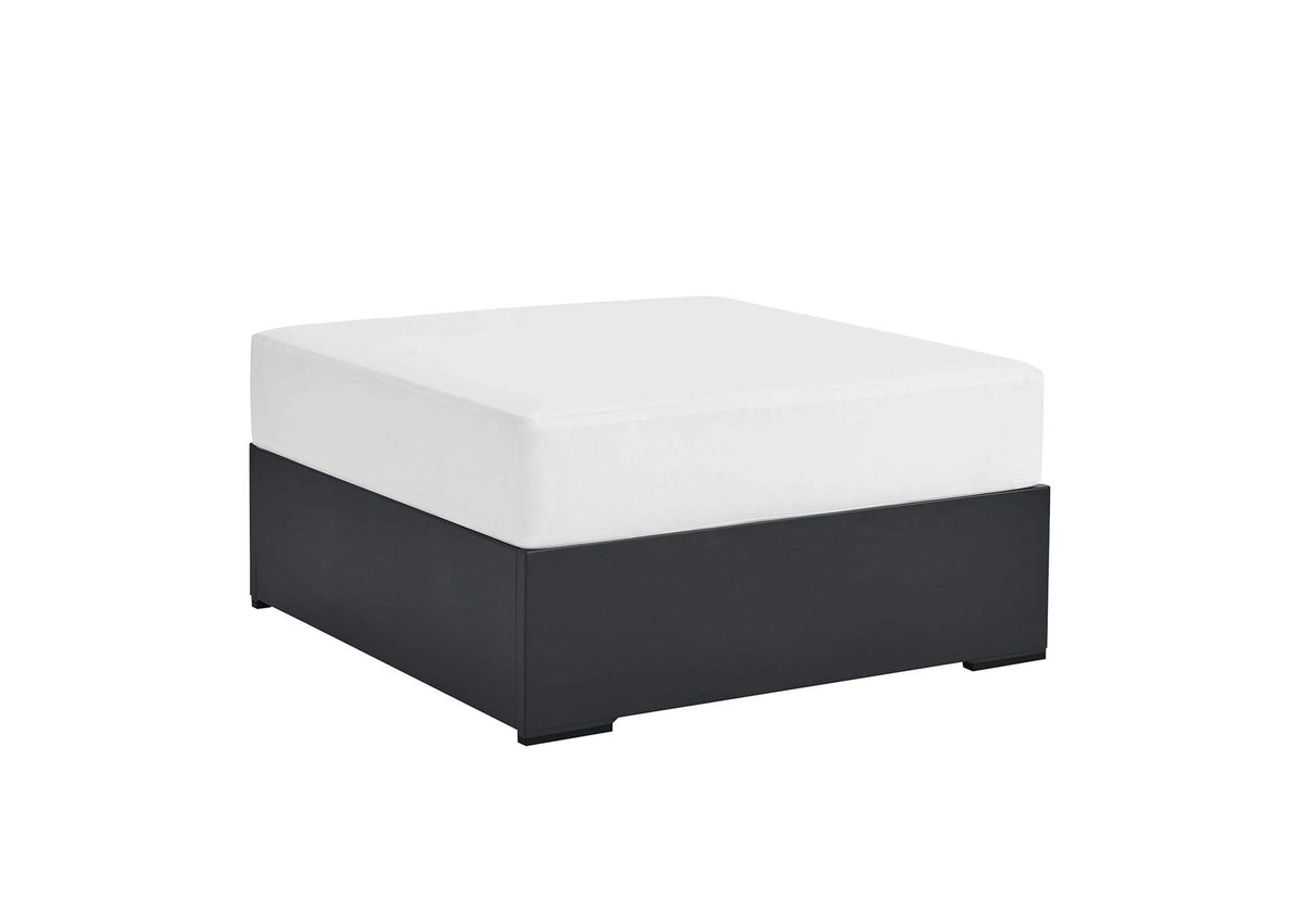 EEI-6627-GRY-WHI Tahoe Outdoor Patio Powder-Coated Aluminum Ottoman By Modway