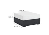 EEI-6627-GRY-WHI Tahoe Outdoor Patio Powder-Coated Aluminum Ottoman By Modway
