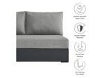 EEI-6629-GRY-GRY Tahoe Outdoor Patio Powder-Coated Aluminum Modular Left-Facing Loveseat By Modway