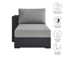 EEI-6632-GRY-GRY Tahoe Outdoor Patio Powder-Coated Aluminum Modular Left-Facing Chaise Lounge By Modway