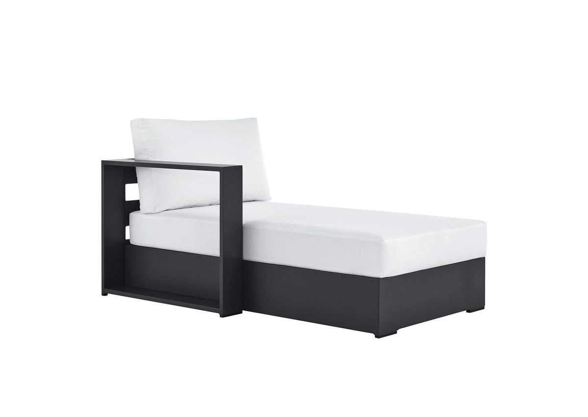 EEI-6632-GRY-WHI Tahoe Outdoor Patio Powder-Coated Aluminum Modular Left-Facing Chaise Lounge By Modway