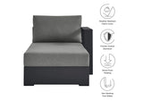EEI-6633-GRY-CHA Tahoe Outdoor Patio Powder-Coated Aluminum Modular Right-Facing Chaise Lounge By Modway