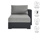 EEI-6633-GRY-GRY Tahoe Outdoor Patio Powder-Coated Aluminum Modular Right-Facing Chaise Lounge By Modway