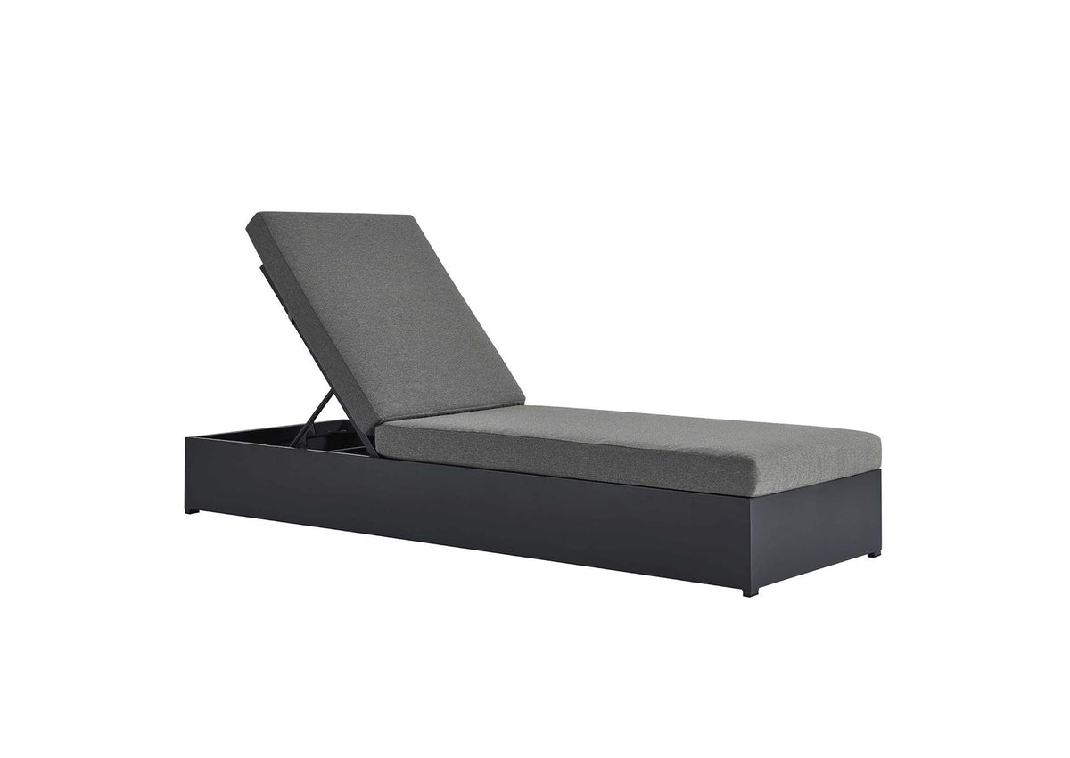 EEI-6634-GRY-CHA Tahoe Outdoor Patio Powder-Coated Aluminum Chaise Lounge Chair By Modway