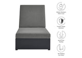 EEI-6634-GRY-CHA Tahoe Outdoor Patio Powder-Coated Aluminum Chaise Lounge Chair By Modway