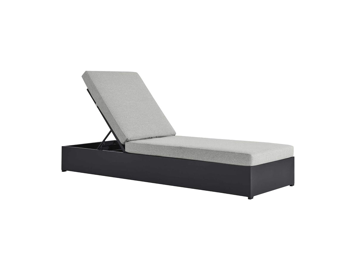 EEI-6634-GRY-GRY Tahoe Outdoor Patio Powder-Coated Aluminum Chaise Lounge Chair By Modway