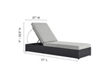 EEI-6634-GRY-GRY Tahoe Outdoor Patio Powder-Coated Aluminum Chaise Lounge Chair By Modway