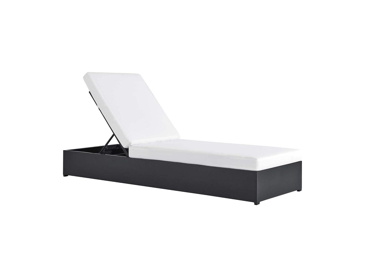 EEI-6634-GRY-WHI Tahoe Outdoor Patio Powder-Coated Aluminum Chaise Lounge Chair By Modway