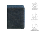 EEI-6636-HEA Callum 17" Square Woven Heathered Fabric Upholstered Ottoman By Modway