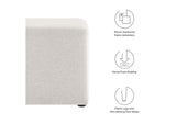 EEI-6636-HEI Callum 17" Square Woven Heathered Fabric Upholstered Ottoman By Modway