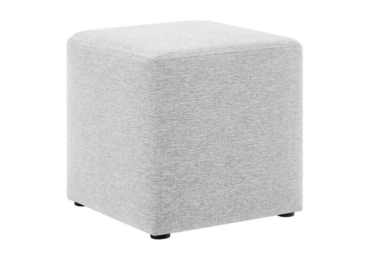 EEI-6636-HLG Callum 17" Square Woven Heathered Fabric Upholstered Ottoman By Modway