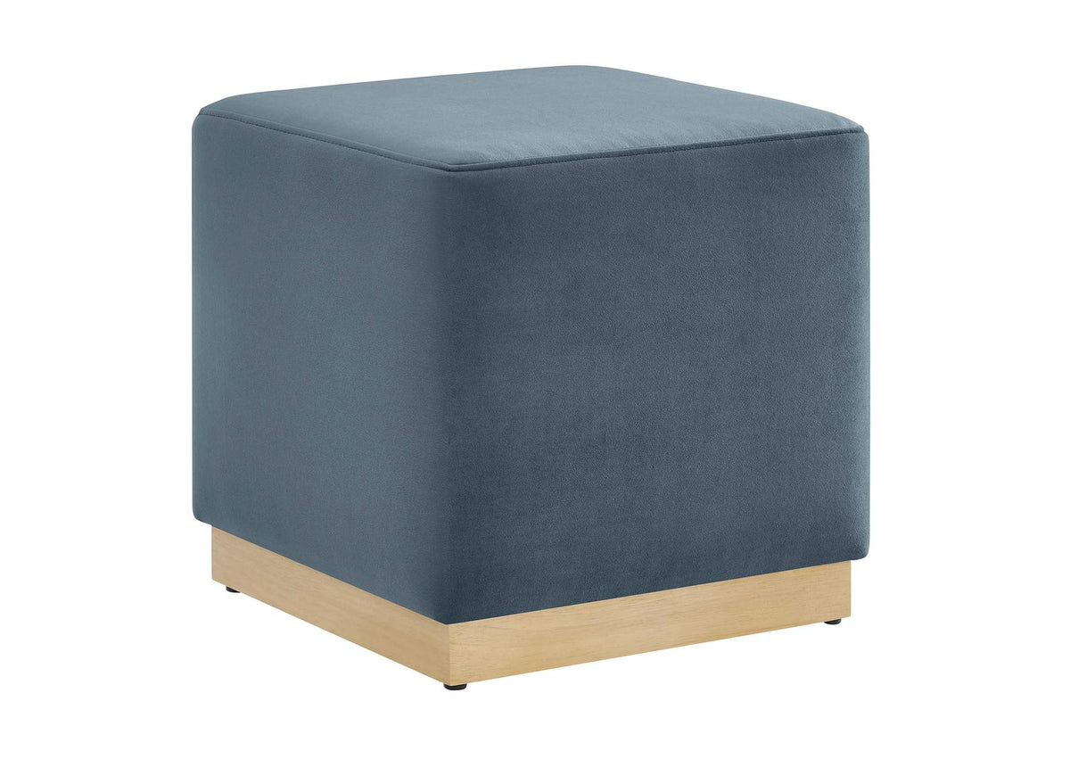 EEI-6640-CAB-NAT Tilden 17" Square Performance Velvet Upholstered Ottoman By Modway