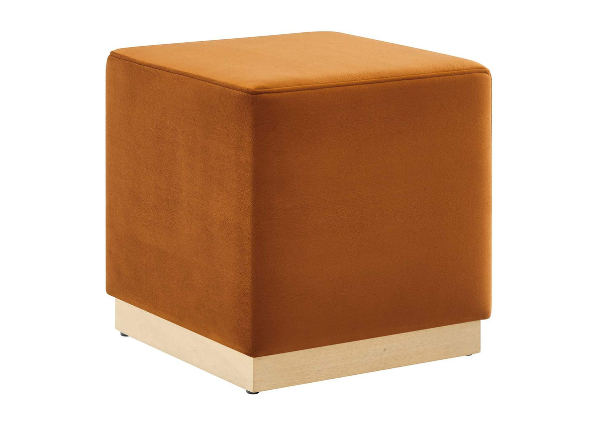 EEI-6640-RUS-NAT Tilden 17" Square Performance Velvet Upholstered Ottoman By Modway
