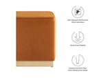 EEI-6640-RUS-NAT Tilden 17" Square Performance Velvet Upholstered Ottoman By Modway