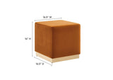 EEI-6640-RUS-NAT Tilden 17" Square Performance Velvet Upholstered Ottoman By Modway