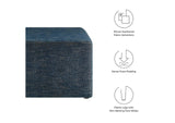 EEI-6642-HEA Callum Large 28" Square Woven Heathered Fabric Upholstered Ottoman By Modway