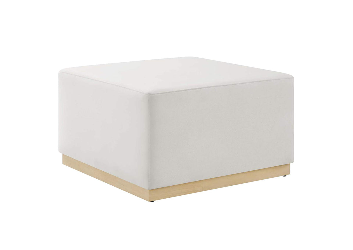 EEI-6643-ALA-NAT Tilden Large 28" Square Performance Velvet Upholstered Ottoman By Modway