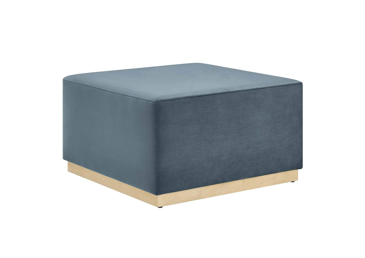 EEI-6643-CAB-NAT Tilden Large 28" Square Performance Velvet Upholstered Ottoman By Modway