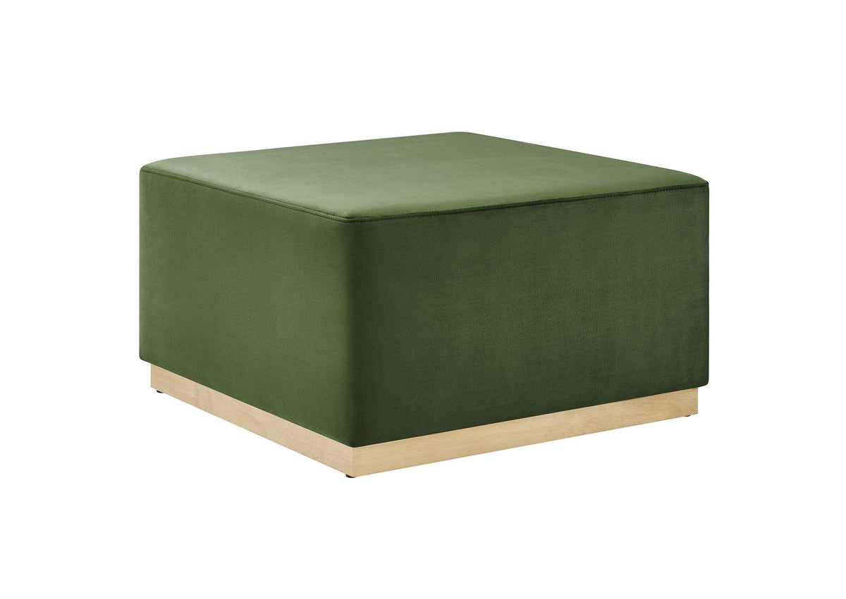 EEI-6643-MOG-NAT Tilden Large 28" Square Performance Velvet Upholstered Ottoman By Modway