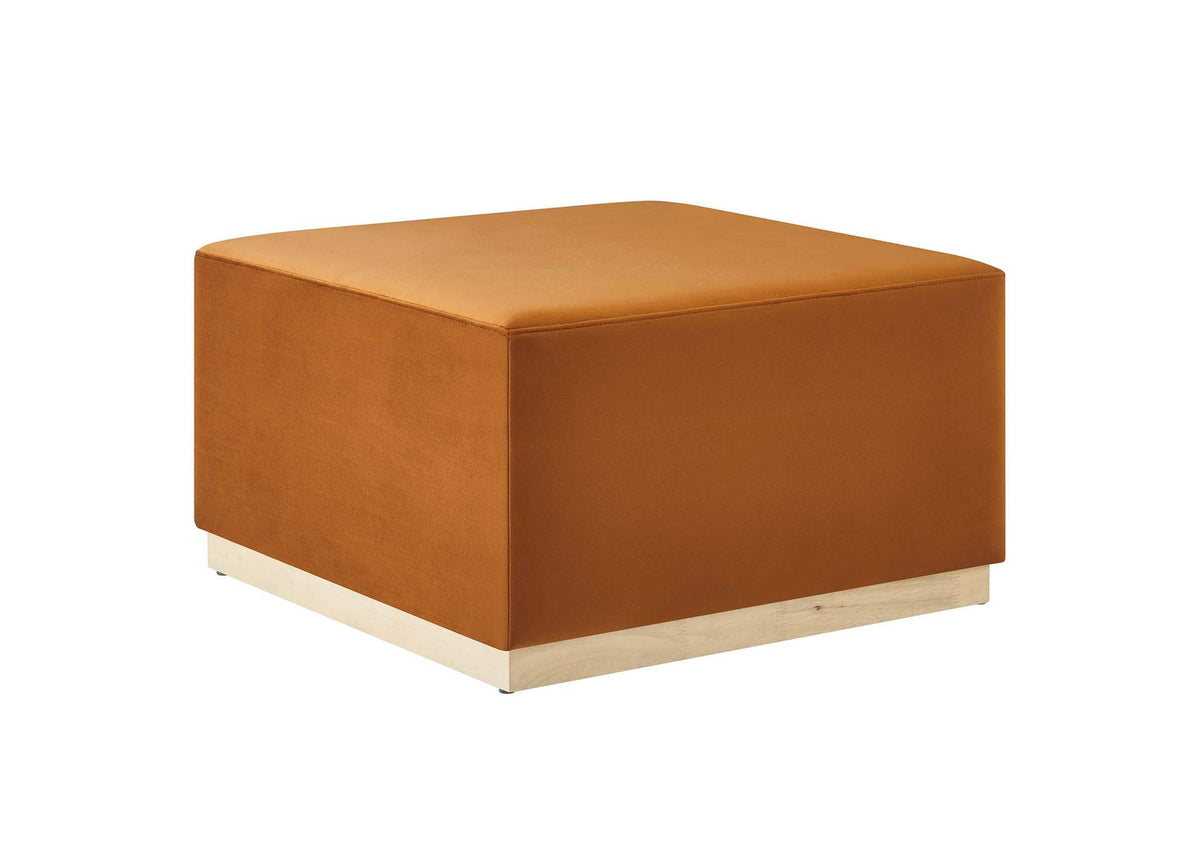 EEI-6643-RUS-NAT Tilden Large 28" Square Performance Velvet Upholstered Ottoman By Modway