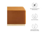 EEI-6643-RUS-NAT Tilden Large 28" Square Performance Velvet Upholstered Ottoman By Modway