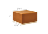 EEI-6643-RUS-NAT Tilden Large 28" Square Performance Velvet Upholstered Ottoman By Modway