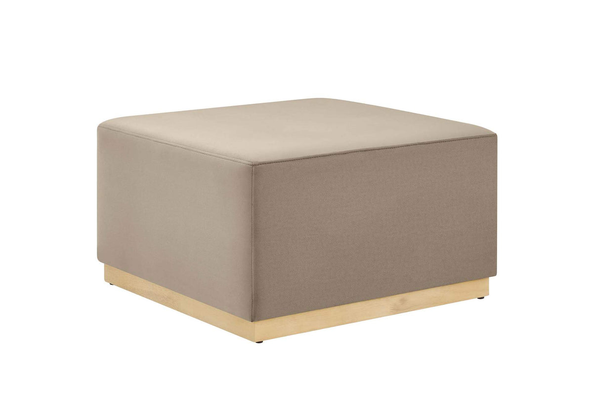 EEI-6643-TAU-NAT Tilden Large 28" Square Performance Velvet Upholstered Ottoman By Modway