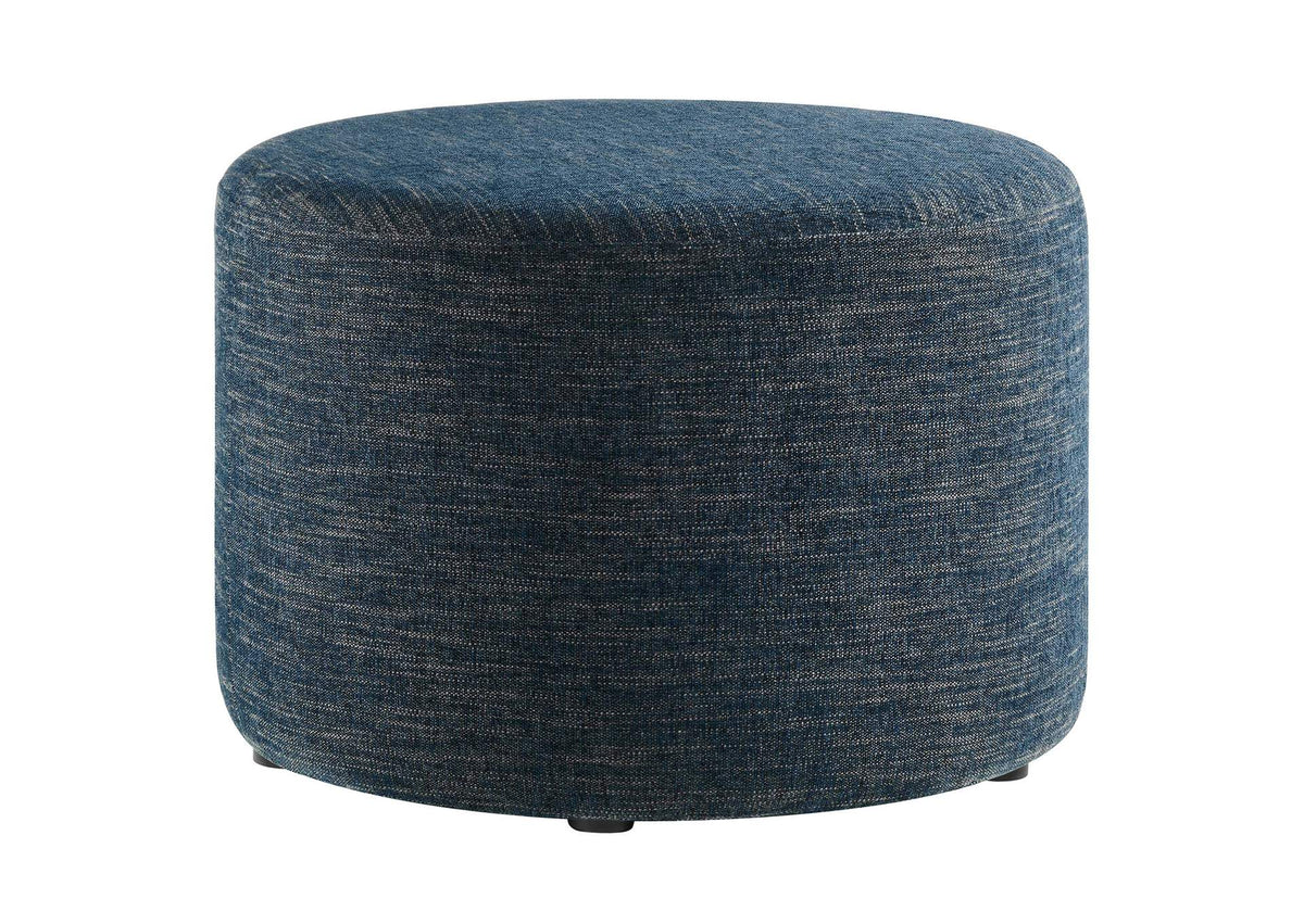 EEI-6645-HEA Callum Large 23" Round Woven Heathered Fabric Upholstered Ottoman By Modway