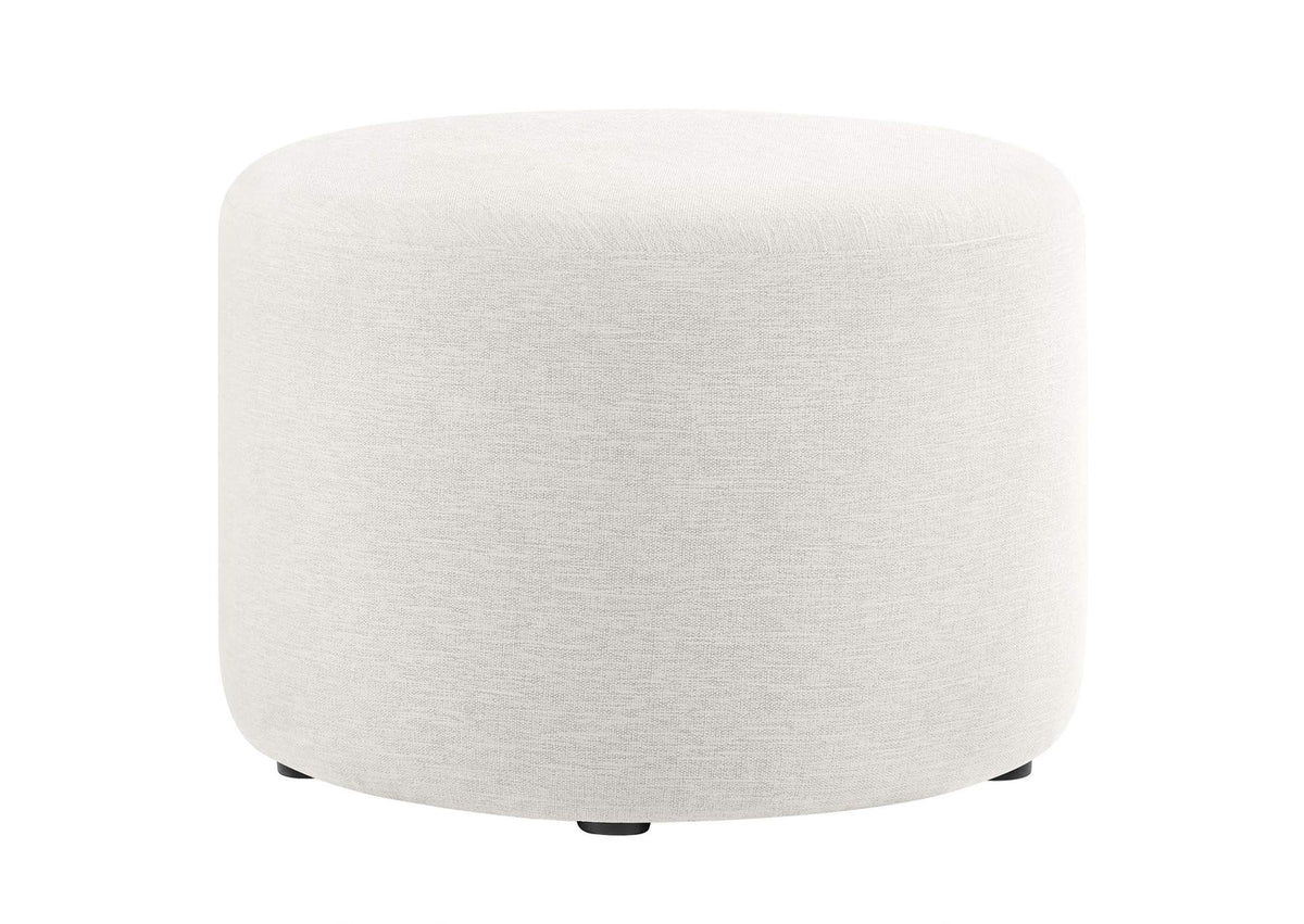 EEI-6645-HEI Callum Large 23" Round Woven Heathered Fabric Upholstered Ottoman By Modway