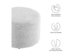 EEI-6645-HLG Callum Large 23" Round Woven Heathered Fabric Upholstered Ottoman By Modway