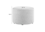 EEI-6645-HLG Callum Large 23" Round Woven Heathered Fabric Upholstered Ottoman By Modway